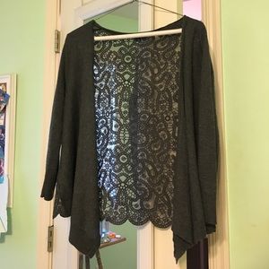 Gray Cardigan with Lace back from American Eagle