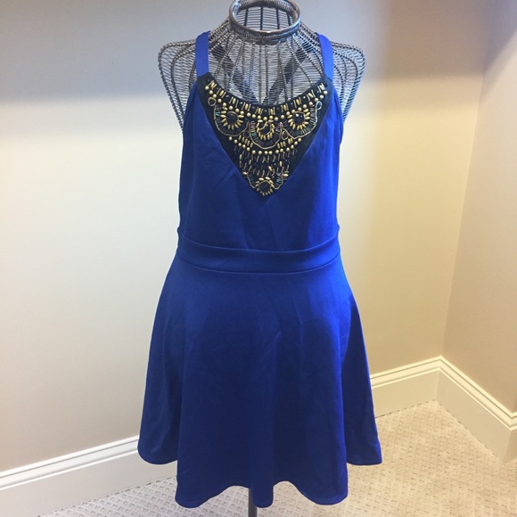 Blue dress with beading - Picture 1 of 5