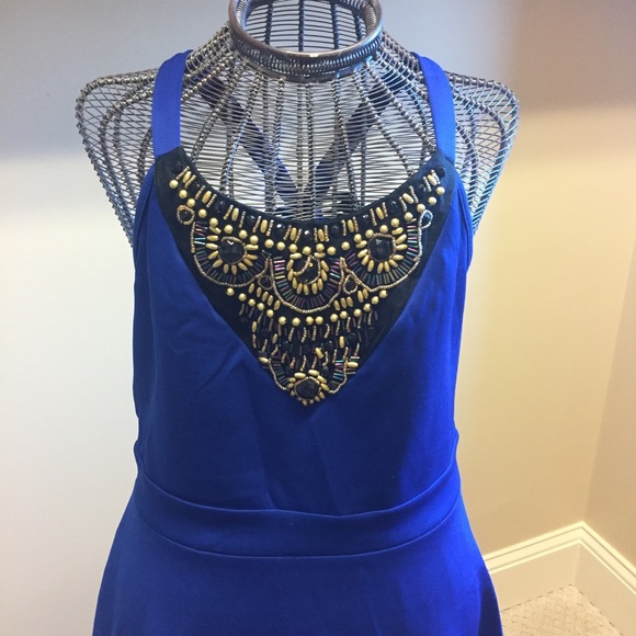 Blue dress with beading - Picture 2 of 5