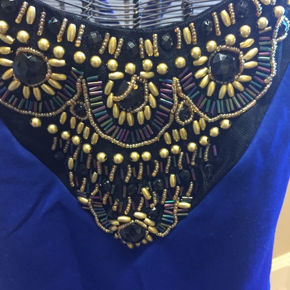 Blue dress with beading - Picture 3 of 5