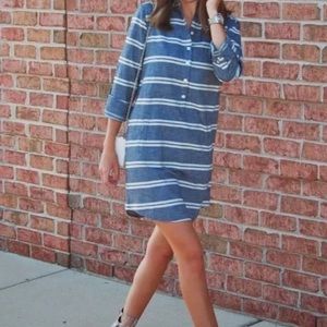 1day sale Loft petites size 6 chambray shirt dress