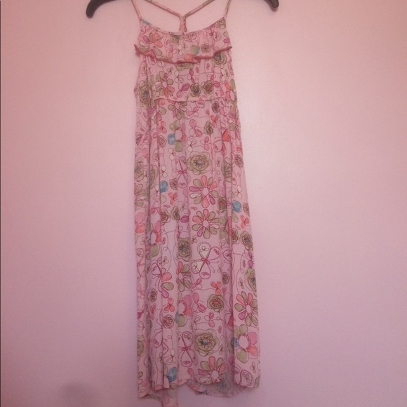 Pink and green flowered dress. - Picture 1 of 1