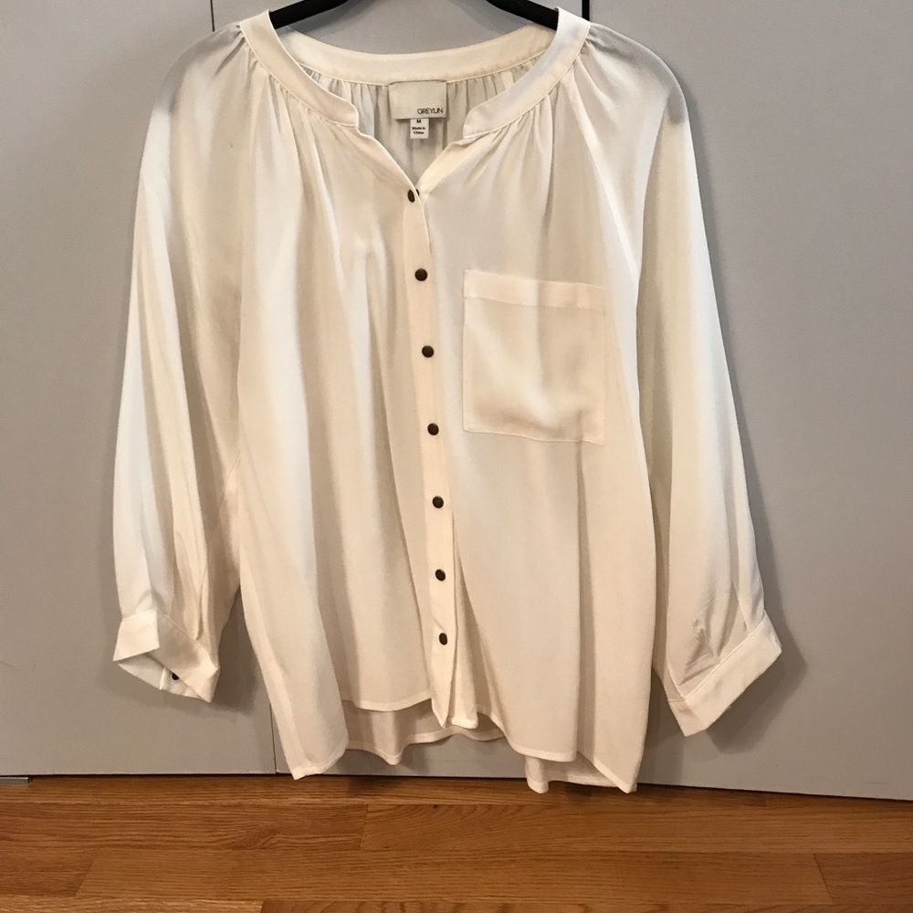 Off White Button Front Blouse. - image 1
