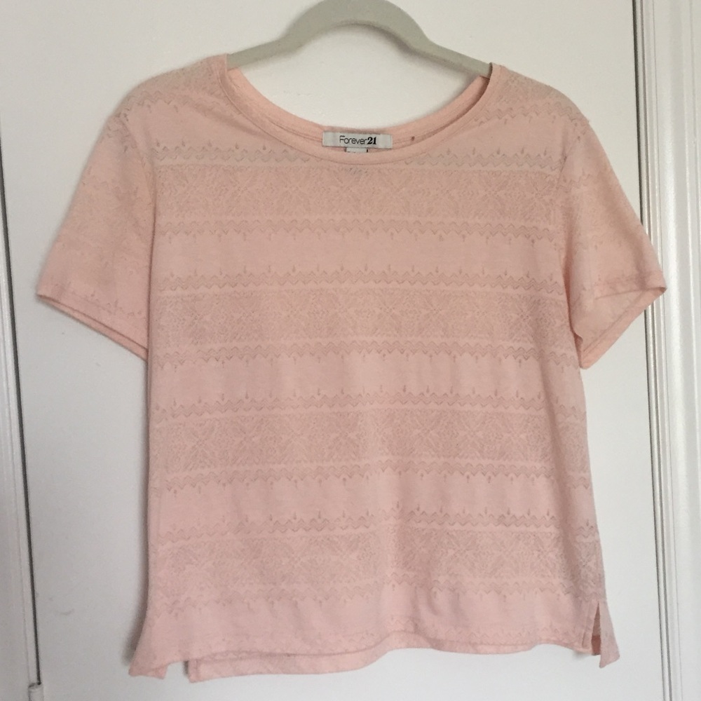 Boxy F21 peach pink tee!