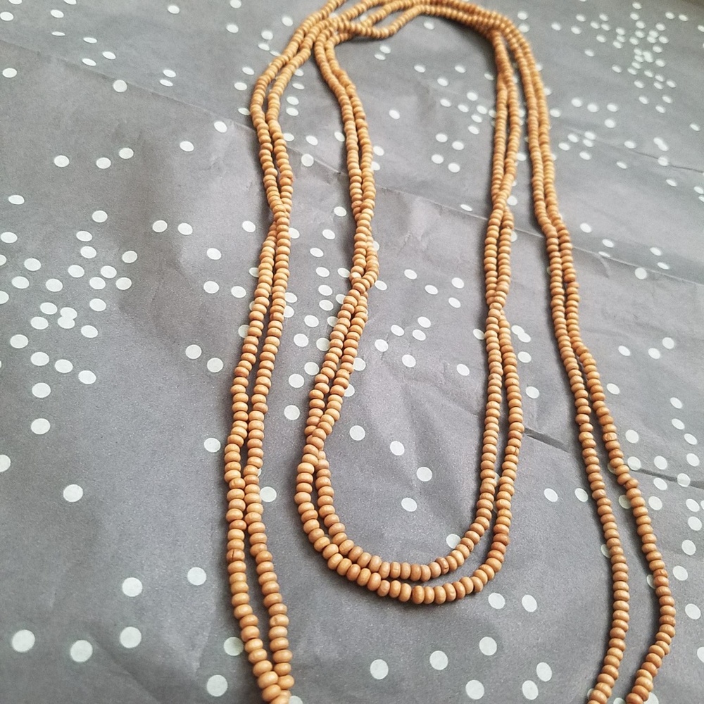 $ 2pc Wooden bead long 23" necklaces $