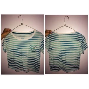 Aeropostale Blue Striped Crop top