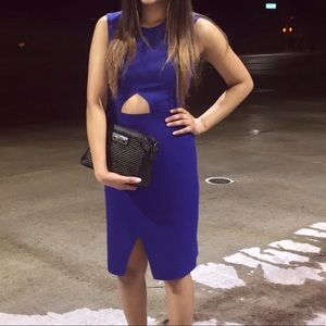 Royal blue cut out dress