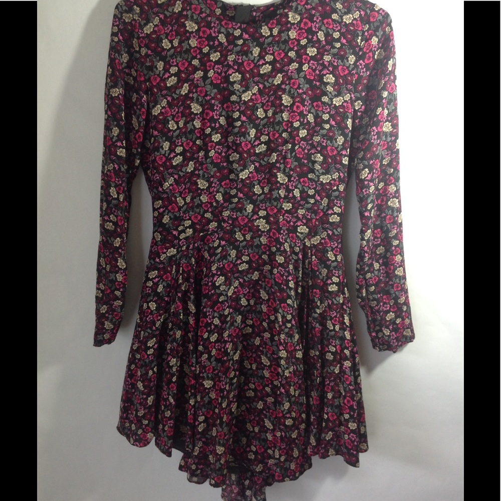 H&M Long Sleeve Floral Handkerchief Dress Size 8