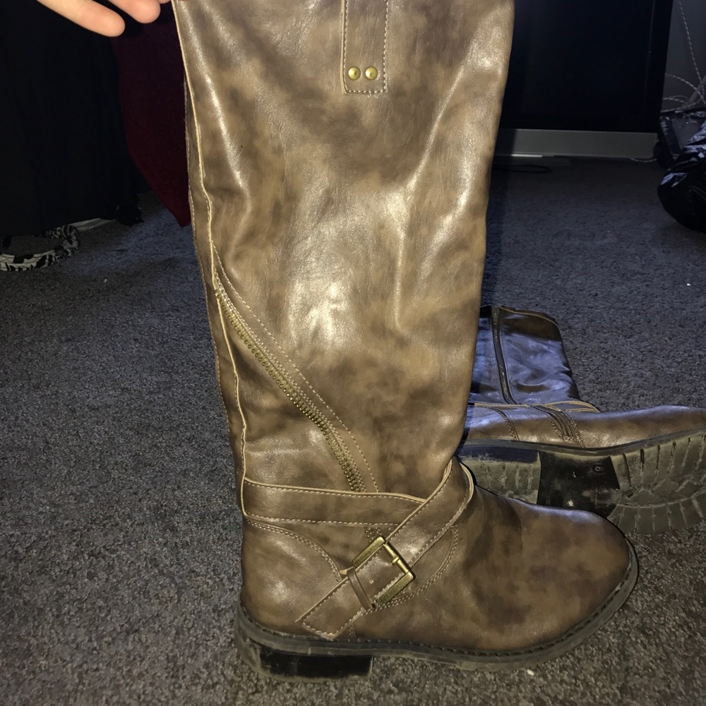 Brown riding boots