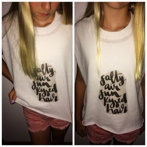 "Salty air sunkissed hair tank