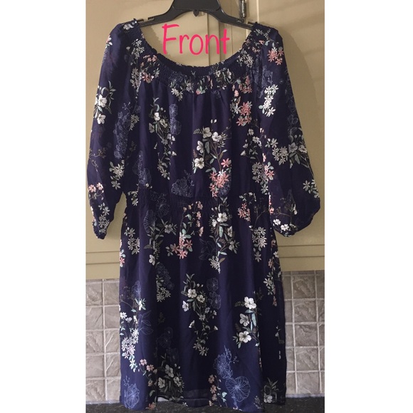 NWT💗Maurices Off-The-Shoulder Chiffon Midi Dress - Picture 3 of 5