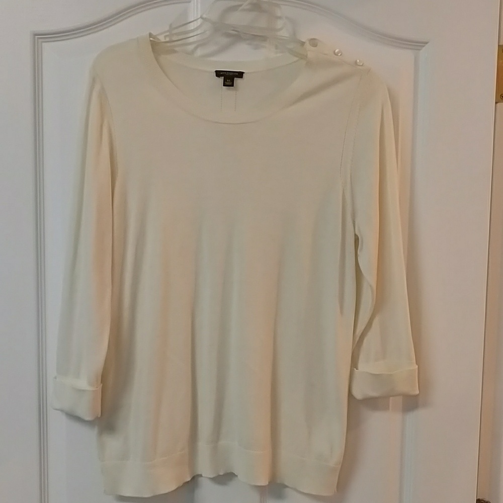Cream color Ann Taylor sweater.  Worn once.