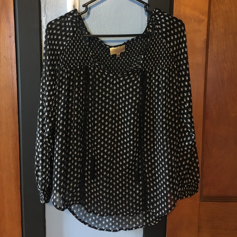 Black and white sheer top