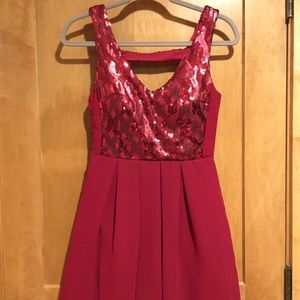 Red fit & flare dress