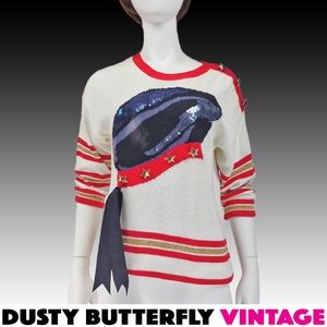 [SOLD]VINTAGE 80s KITSCH SWEATER Embellished VIVE