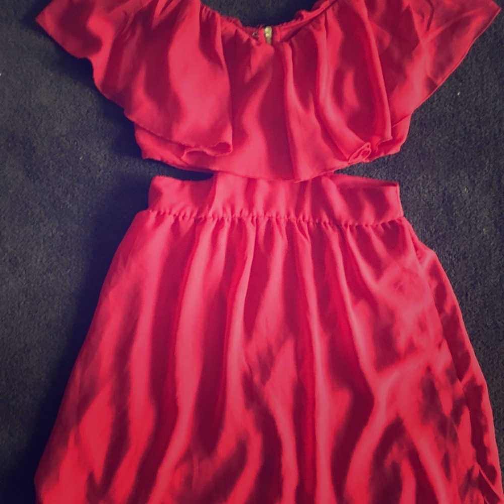 Red cut out dress
