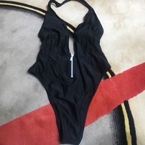 nasty gal zipper one piece suite