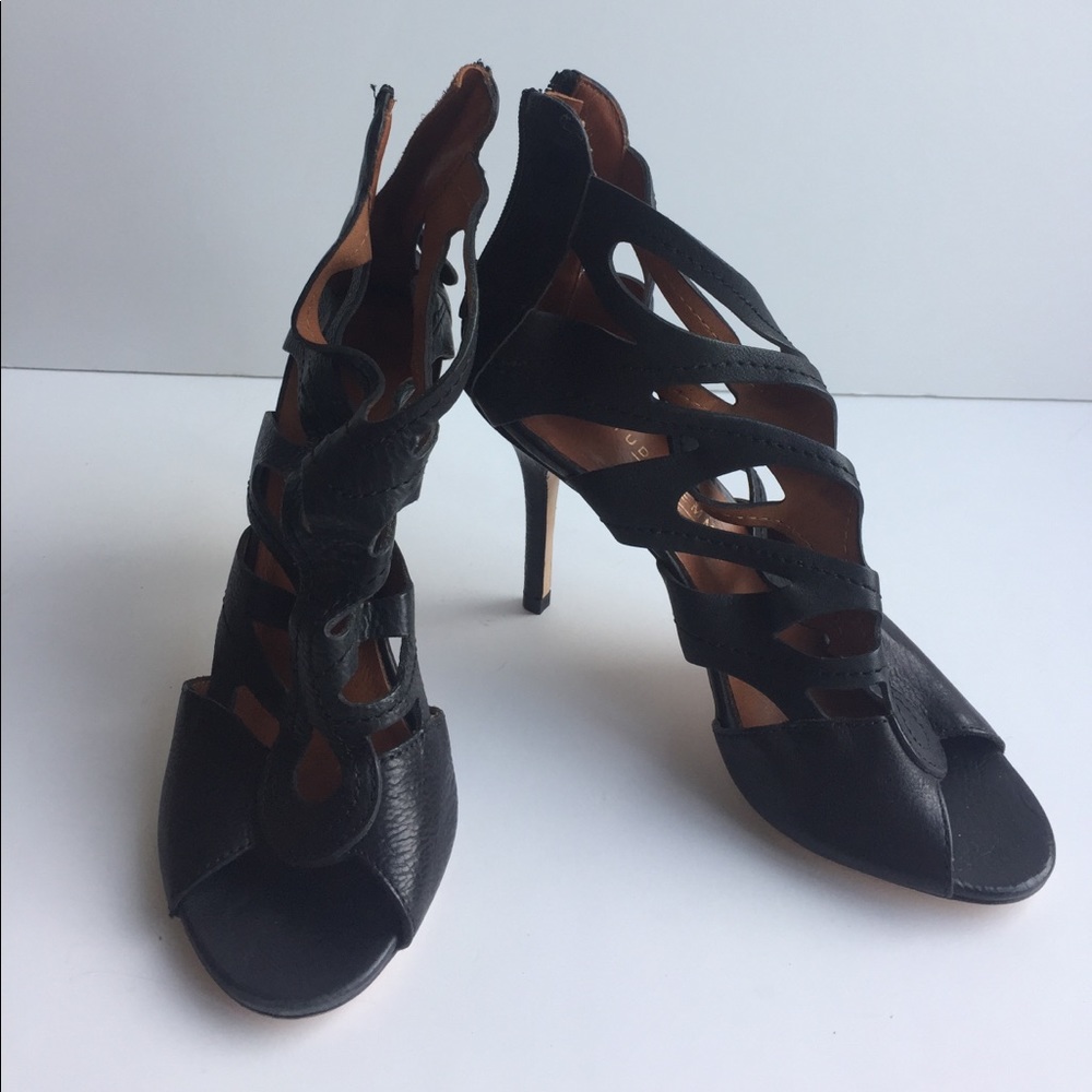 Black Leather Italian Heels
