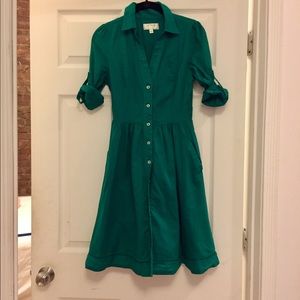 Emerald Green Anthropologie Dress