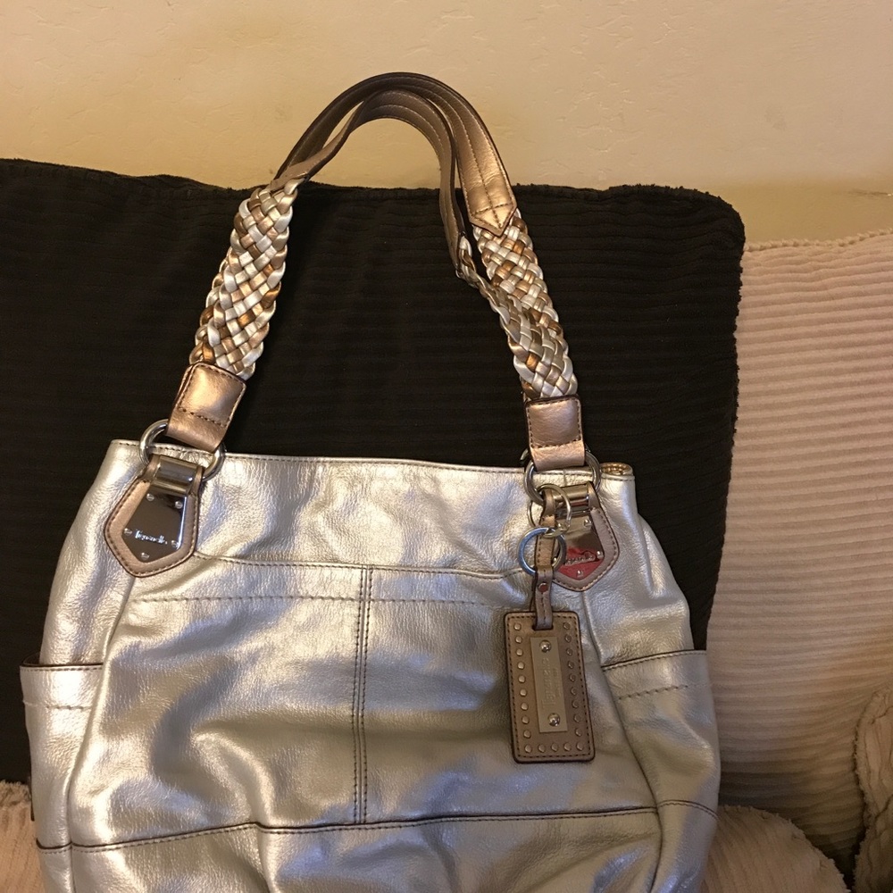 Silver tignanello purse very nice