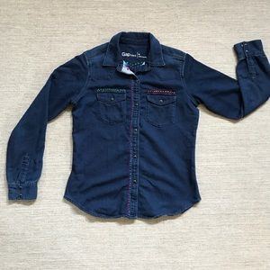 Hand Embroidered Blue Wash Gap Shirt