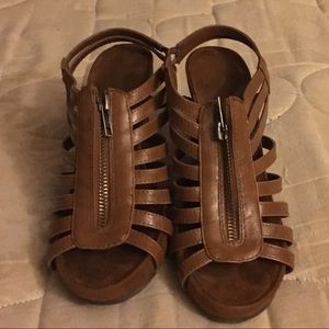 Brown wedge sandals!