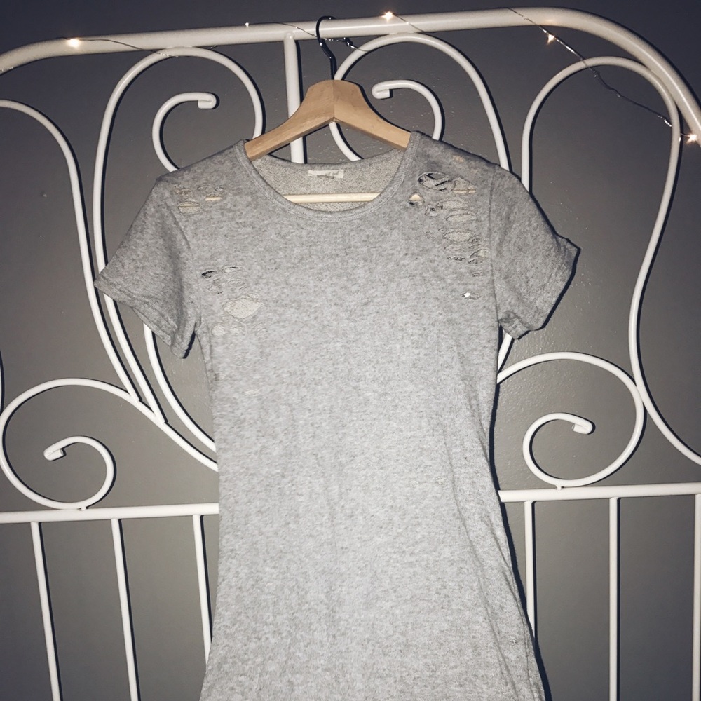NWOT Distressed French Terry Tshirt Dress