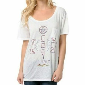 NWT obey snake bird loose top tee shirt boyfriend oversized white small large