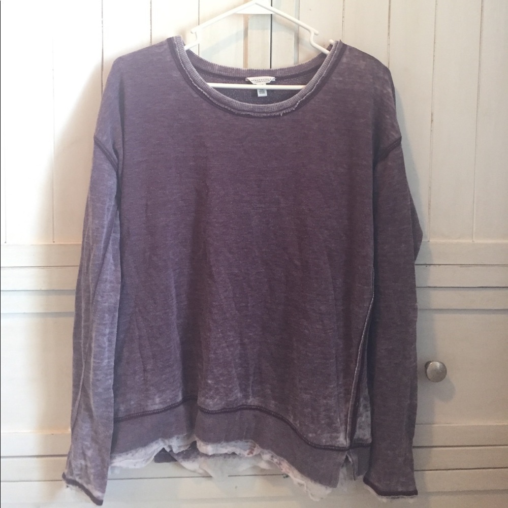 Distressed purple sweater