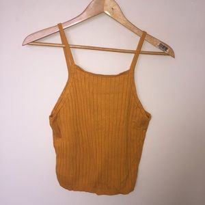 Orange Tan Cropped Tank Top