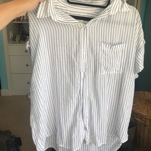 Blue and white striped tshirt