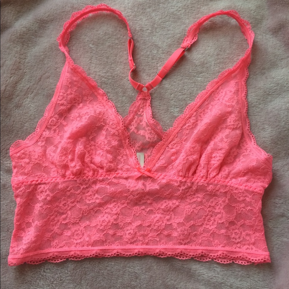 Victoria's Secret Hot Pink Lace Bralette
