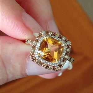 A 7mm Citrine and diamond ring from Kays jewelers