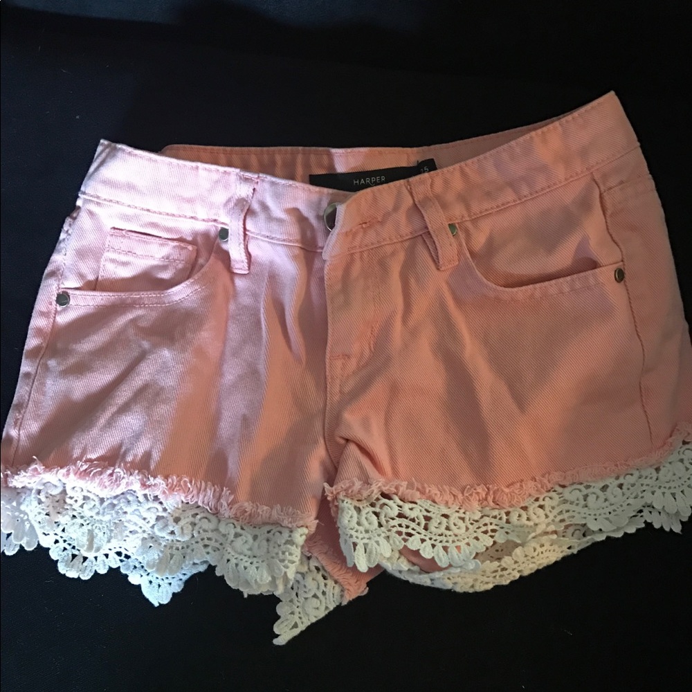 Pink lace Jean shorts!