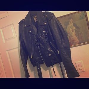 Vintage leather biker jacket