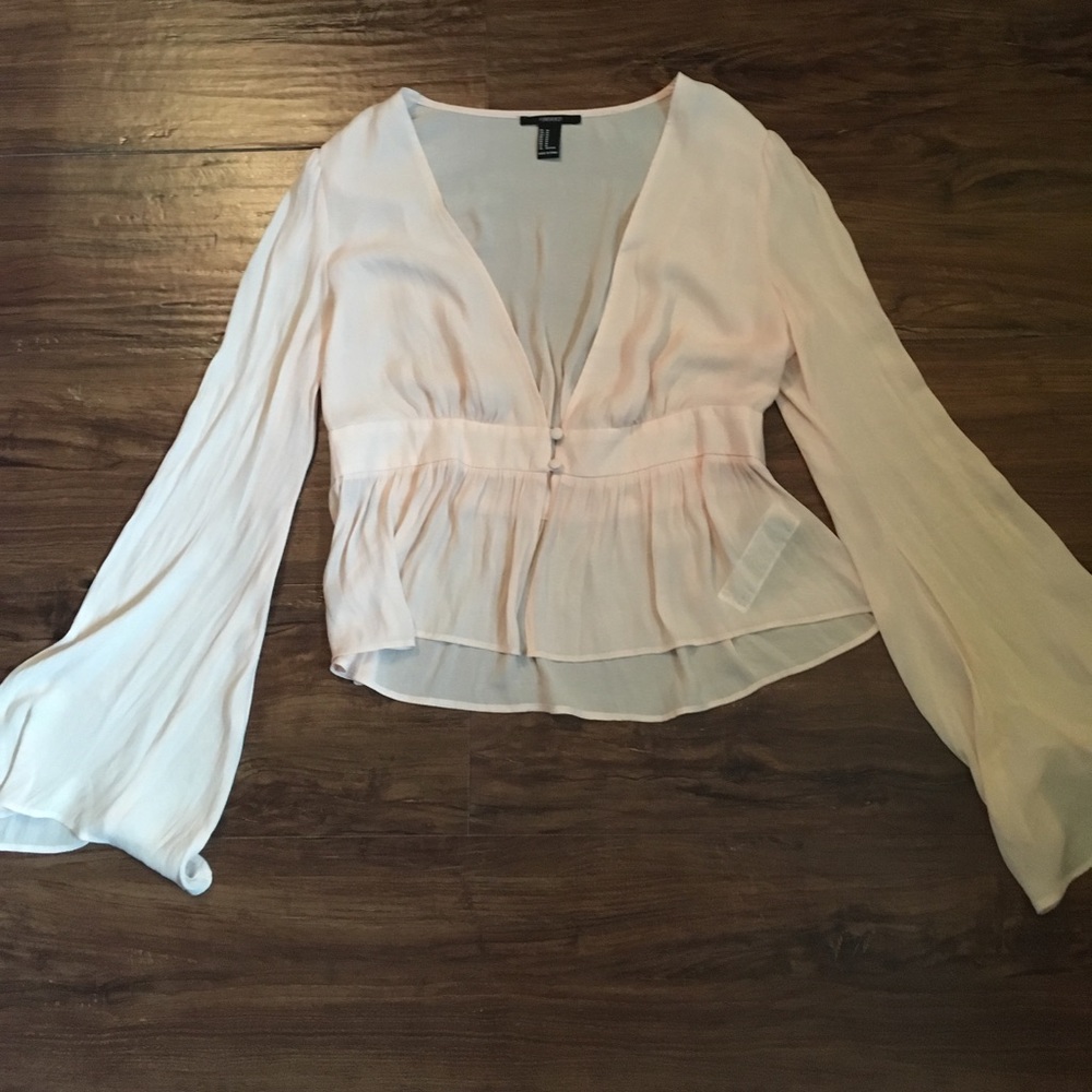 Light pink sheer boho top