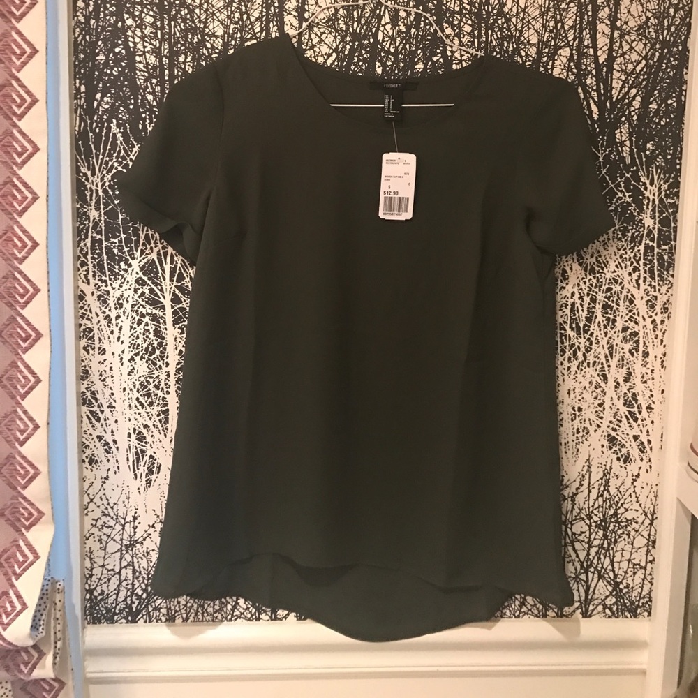 Forever 21 olive woven top