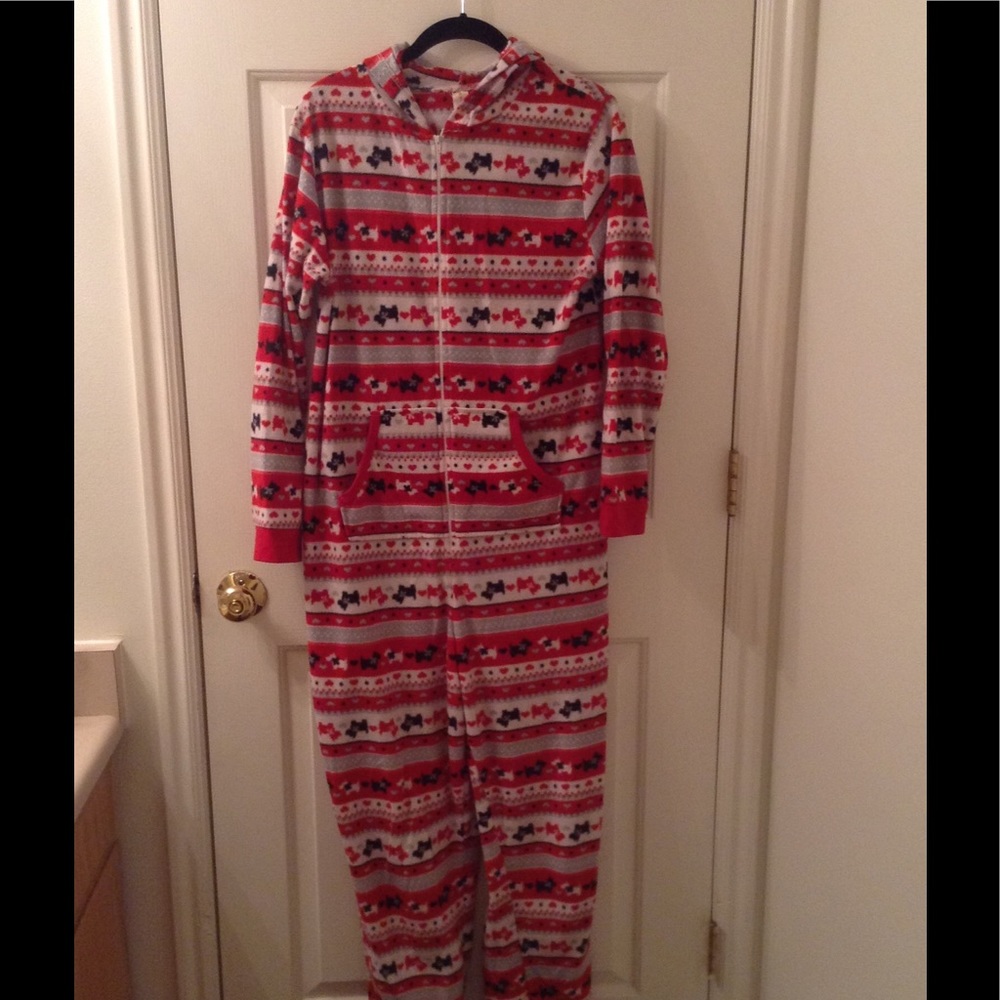 Red and White Hooded Onesie