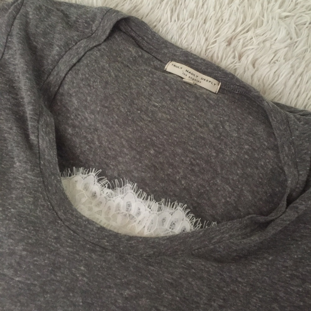 Urban Outfitters Heather Grey Scoop Neck T-shirt