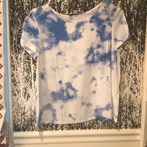 Forever 21 blue and white woven top