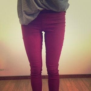 Maroon ankle pants