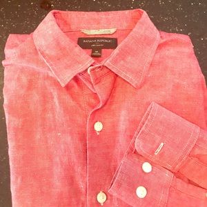 Banana Republic Linen Blend Button Down Shirt