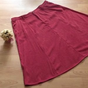 Jessica London Red Faux-Suede Skirt