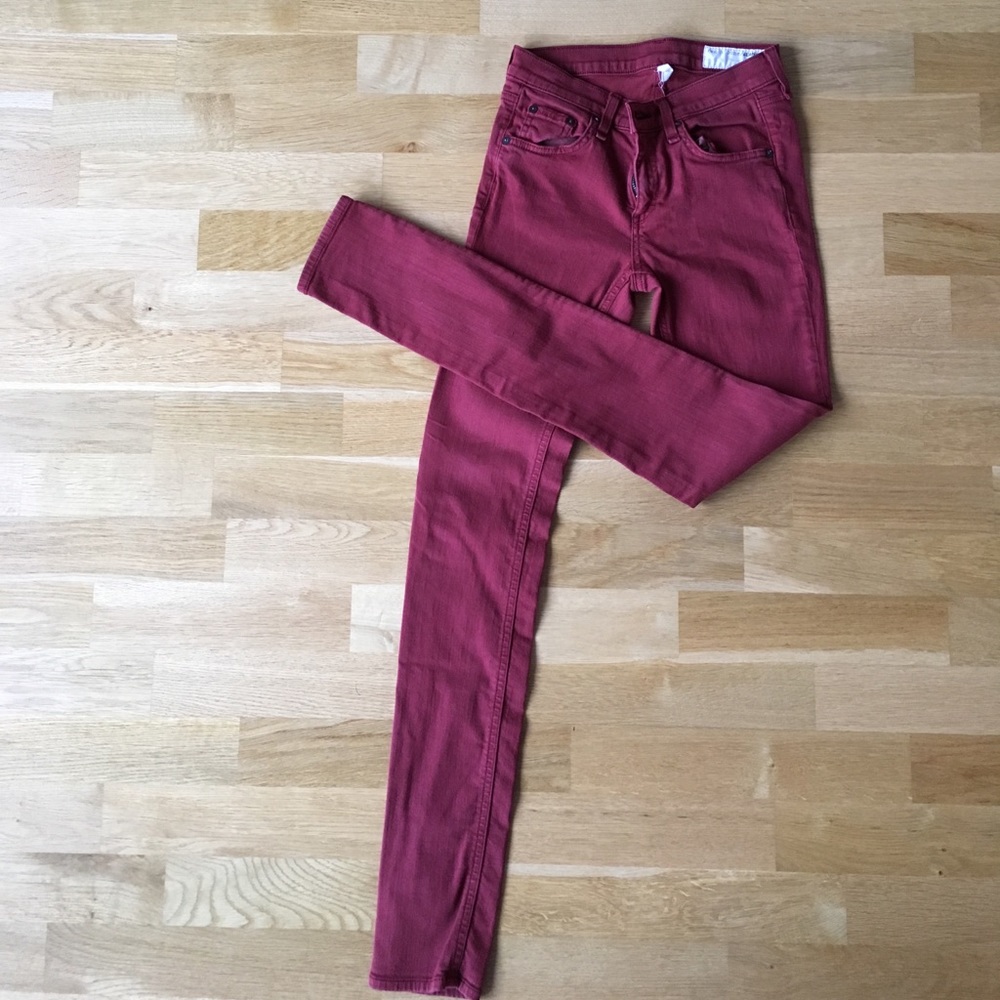 Rag & Bone skinny jeans in red