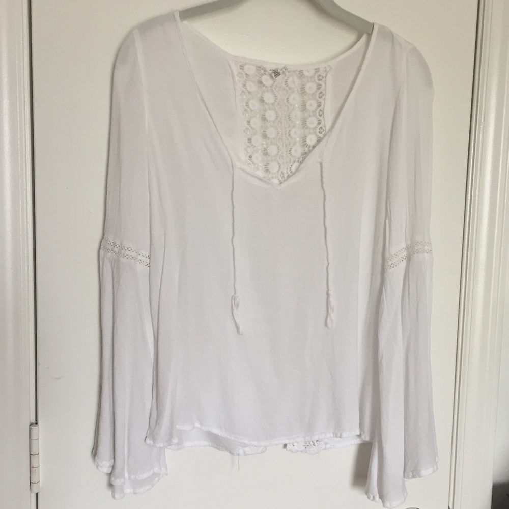 White Bell sleeve Peasant blouse