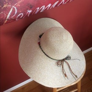 Raffia floppy wide-brim sun hat