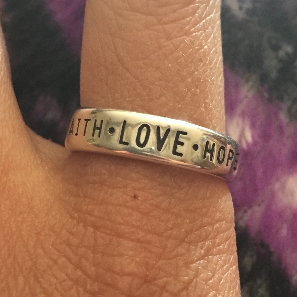 1st COR 13:13 Sterling silver band