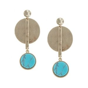 Disk earrings in Turquoise