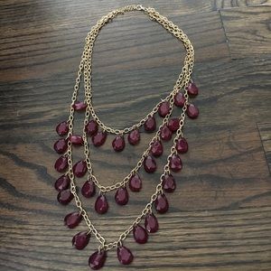 Burgundy Beaded Necklace