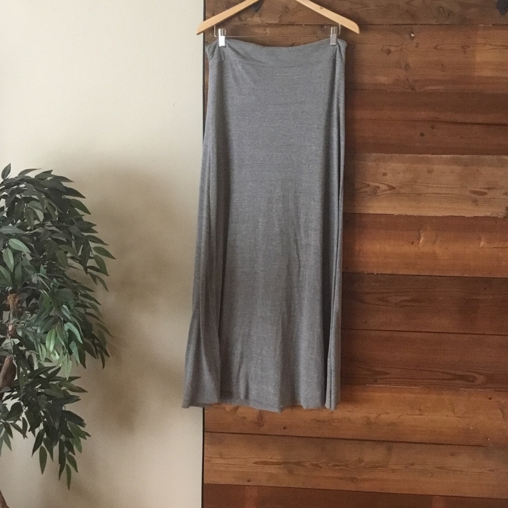 Grey Slub Skirt